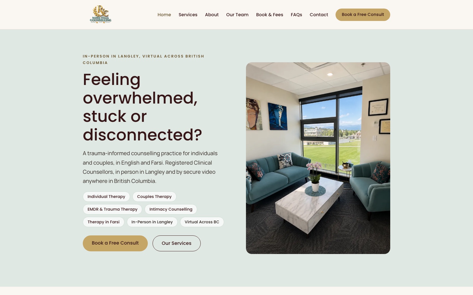 The romavilla.ca homepage