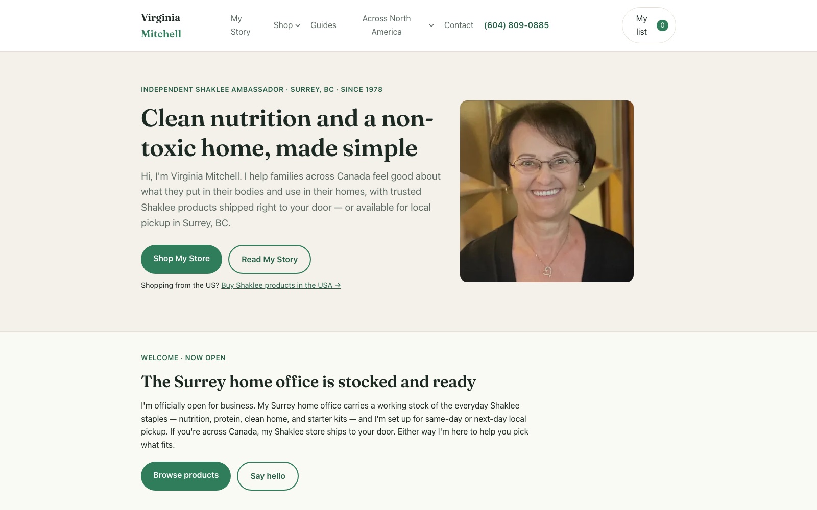 The virginiamitchell.ca homepage